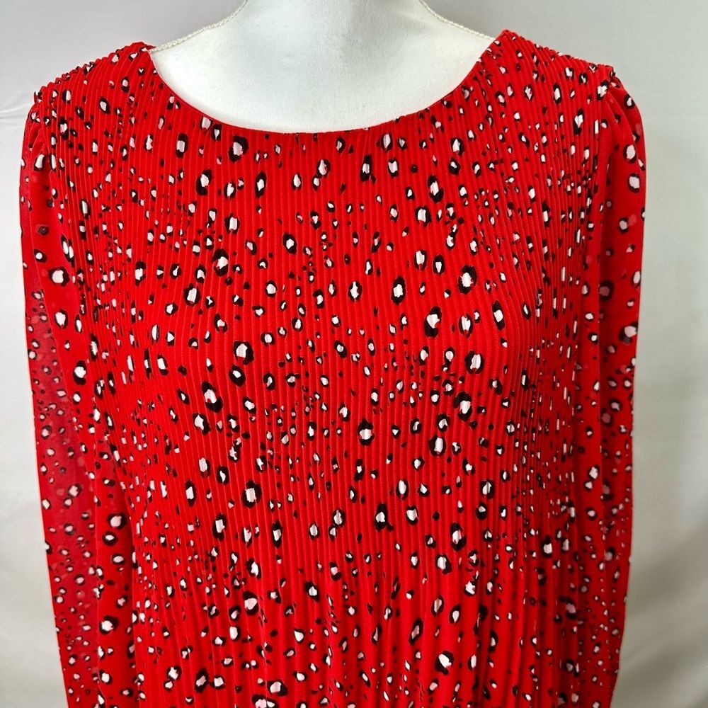 SHEIN Frenchy Allover Print Tie Back Plisse Smock Dress Size L - Picture 3 of 11